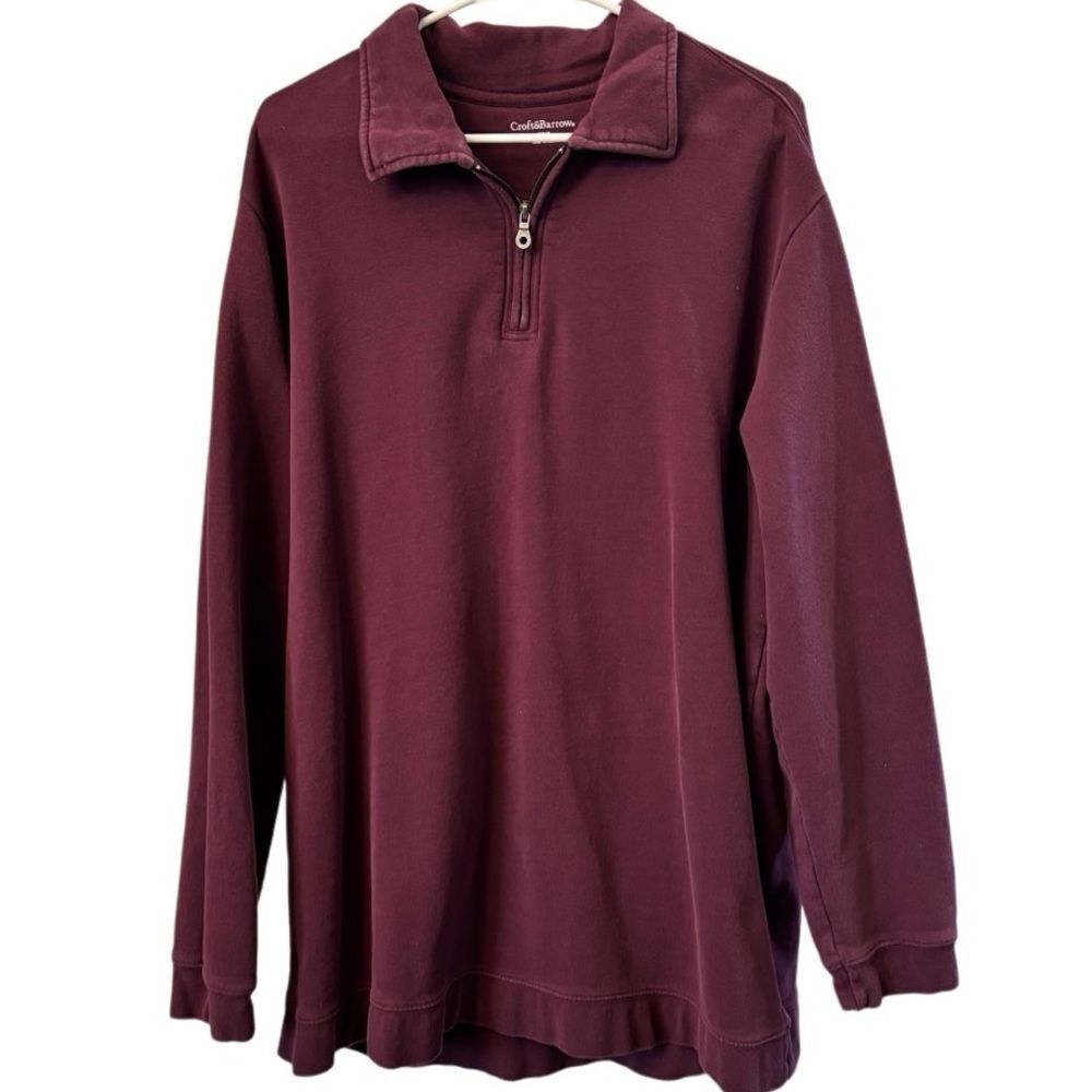 Croft & Barrow Men’s XLT 1/4 Zip Pullover Sweatshirt Burgundy